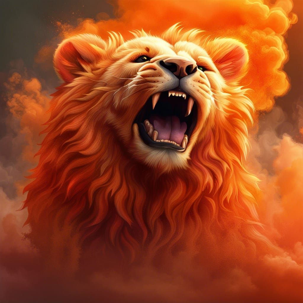 Orange Fierce Lion