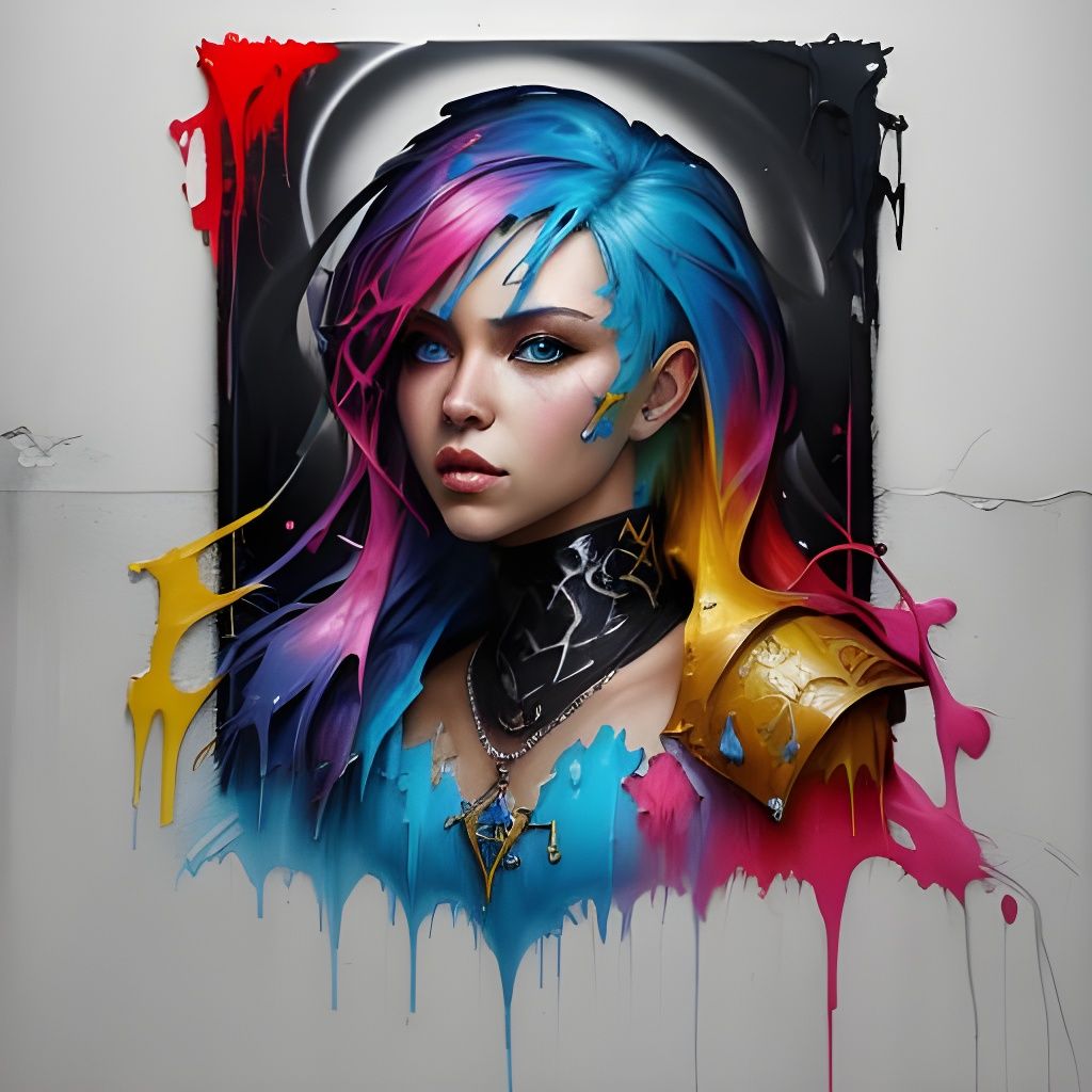 Cleric in Graffiti Art Style with Spray Paint