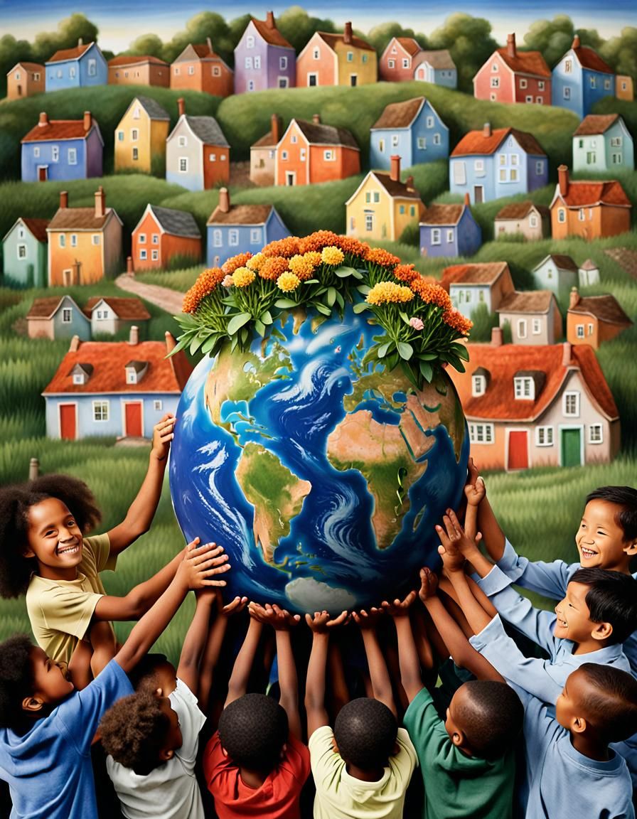 Families with Plants: Hyperrealistic Portrait Photography