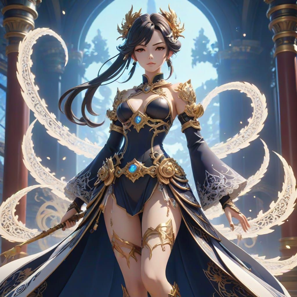 Regal Justice Figure in Vibrant 3D Anime Art