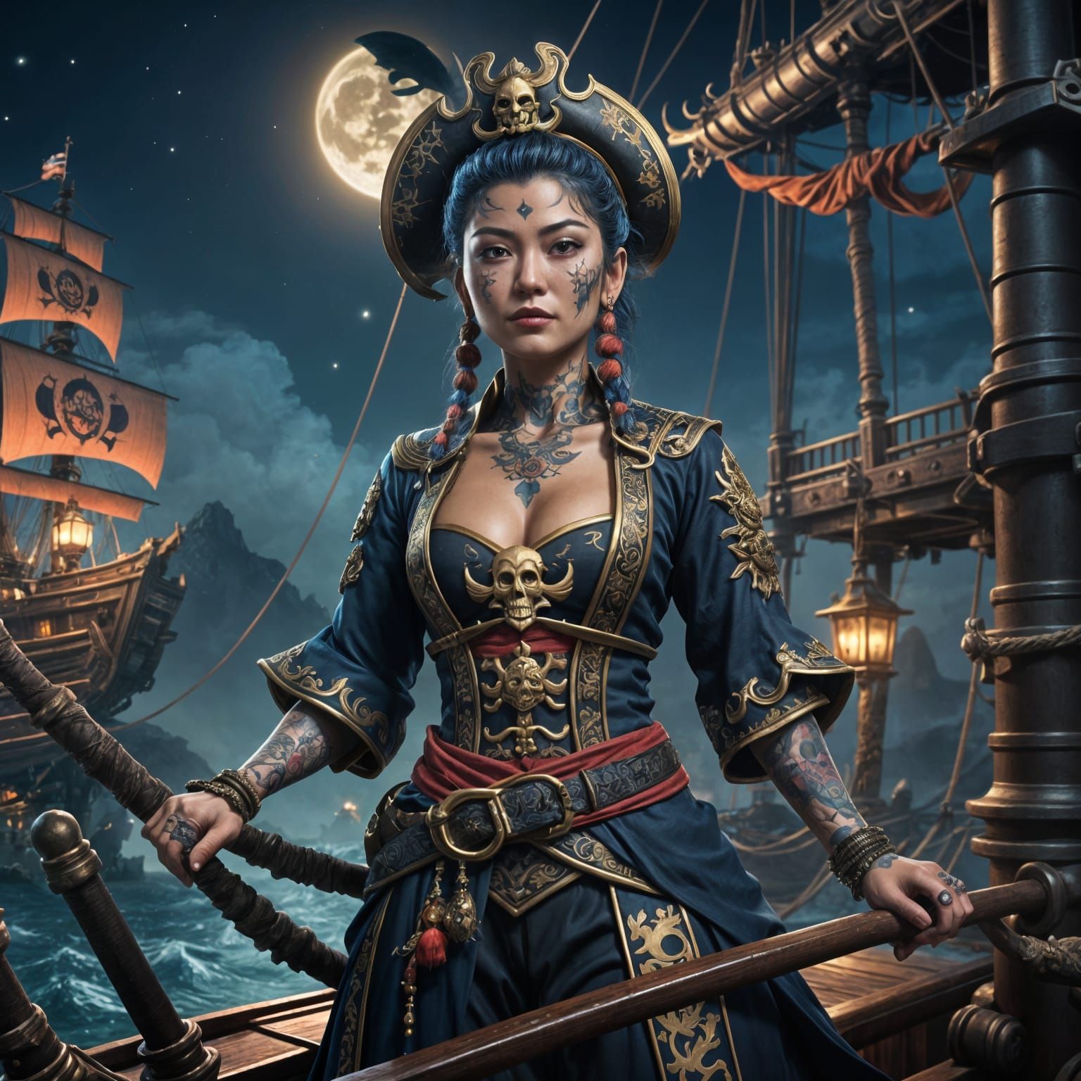 Malaysian Pirate Queen with Japanese Tattoos