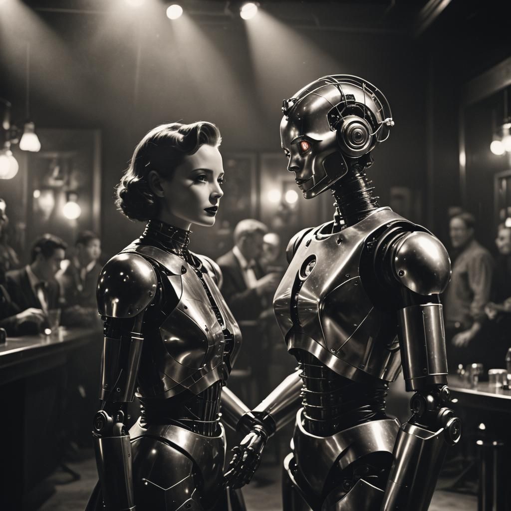 Film Noir: Robot and Human in Jazz Club