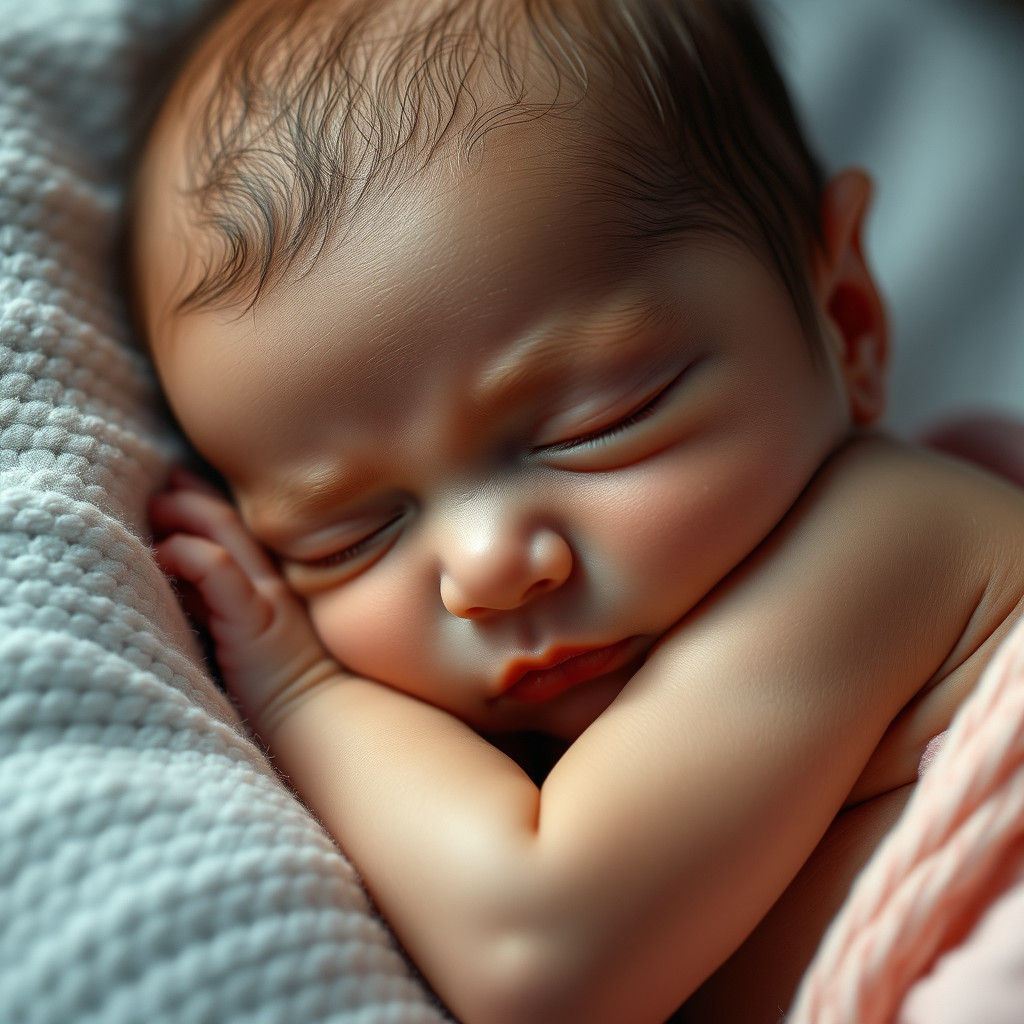 Elegant Sleeping Newborn in Sharp Focus