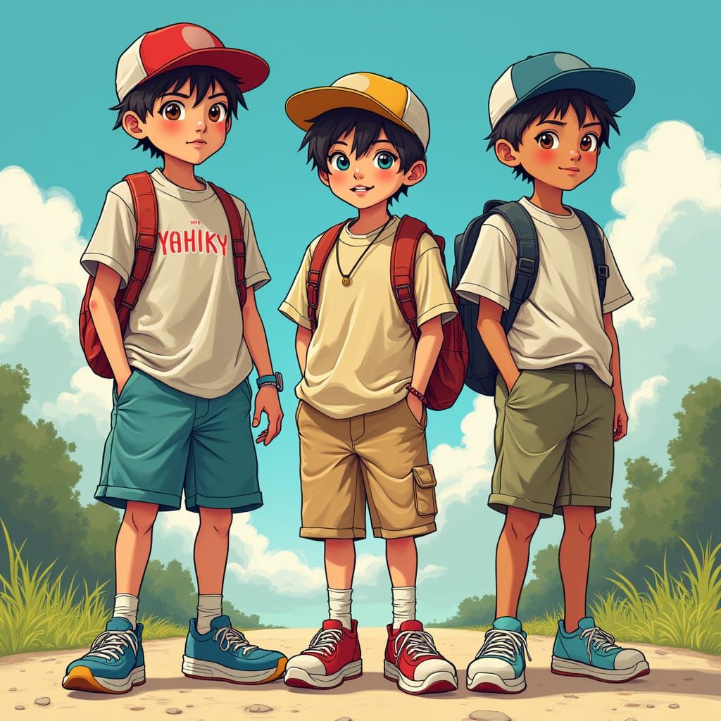 Boys in Vibrant Outdoor Whimsy