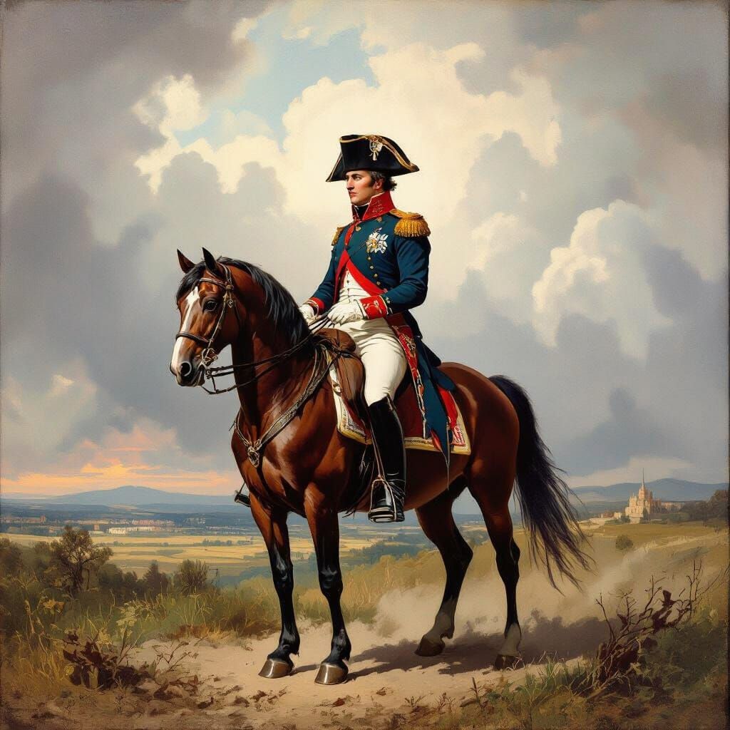 Napoleon on Horseback: A Delacroix-Inspired Portrait