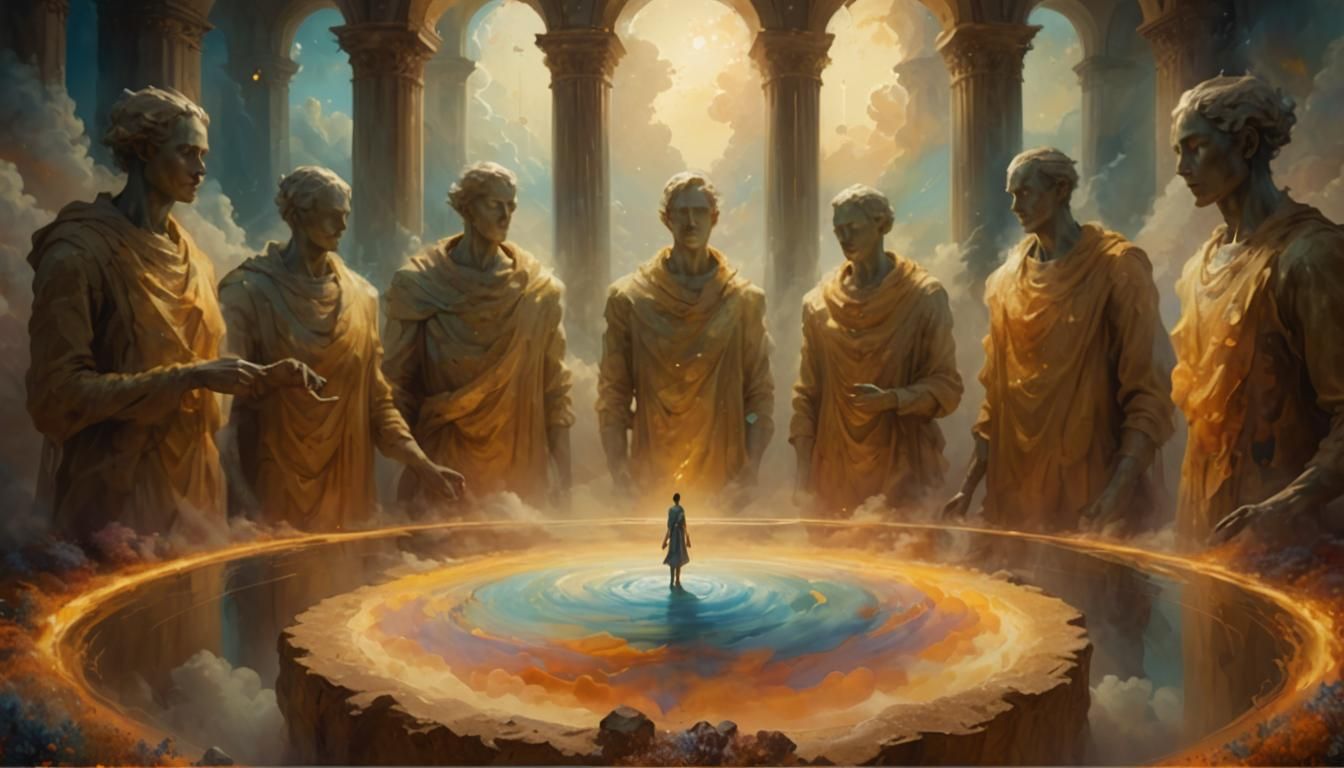 Dreamlike Landscape with Swirling Clouds