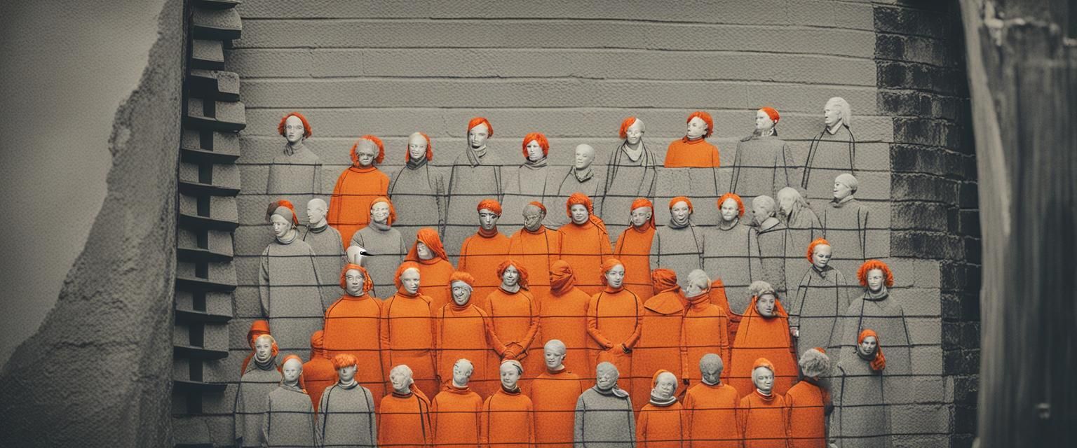 Expressive Portrait of Eccentric Character in Group