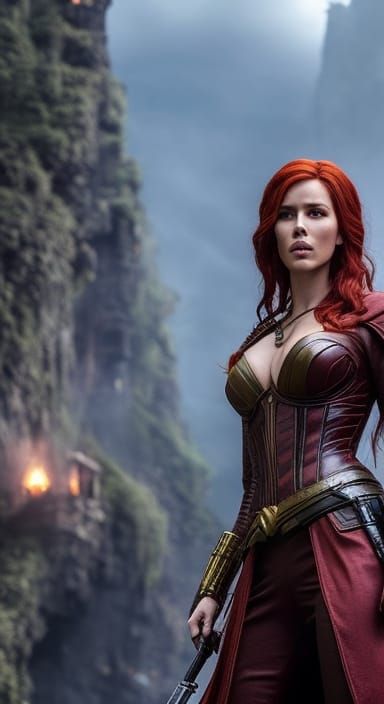 Scarlett Johansson as Triss Merigold in Witcher Style