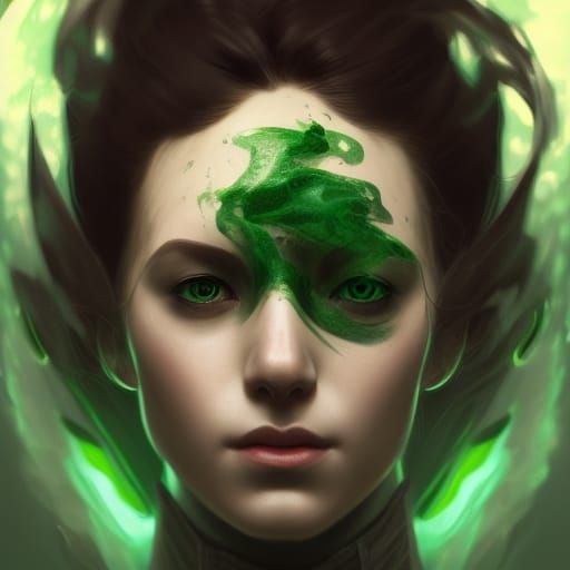 Detailed Slytherin Portrait in Art Nouveau Style