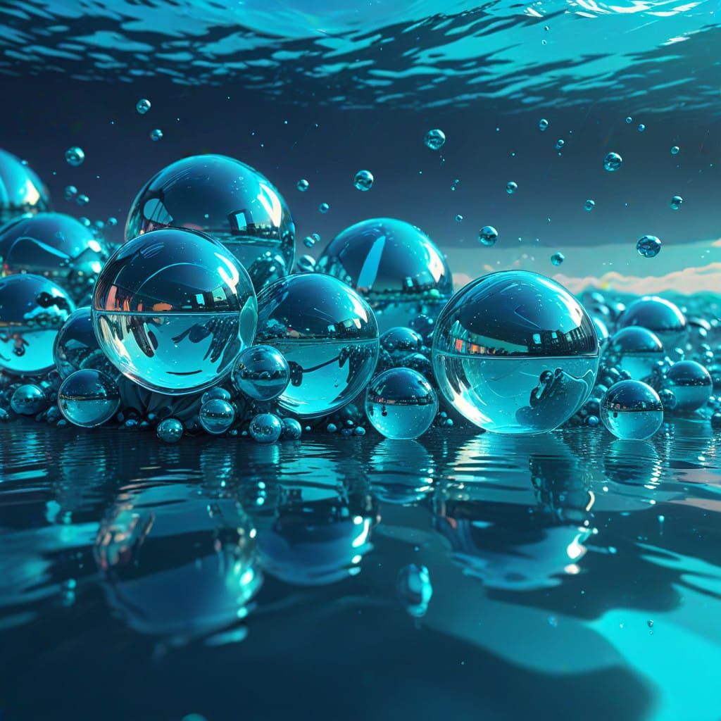 Vibrant Cyberpunk Ocean Scene in Neon Hues