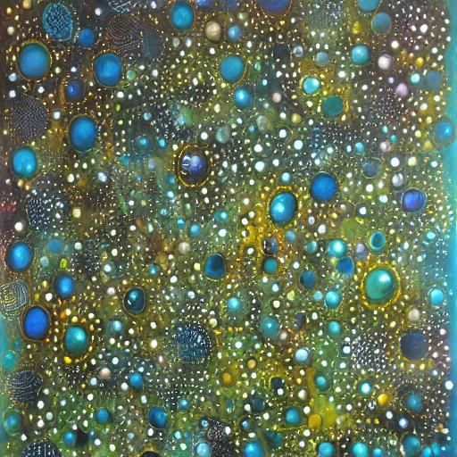 Abstract Pearls and Bubbles in Surrealist Style