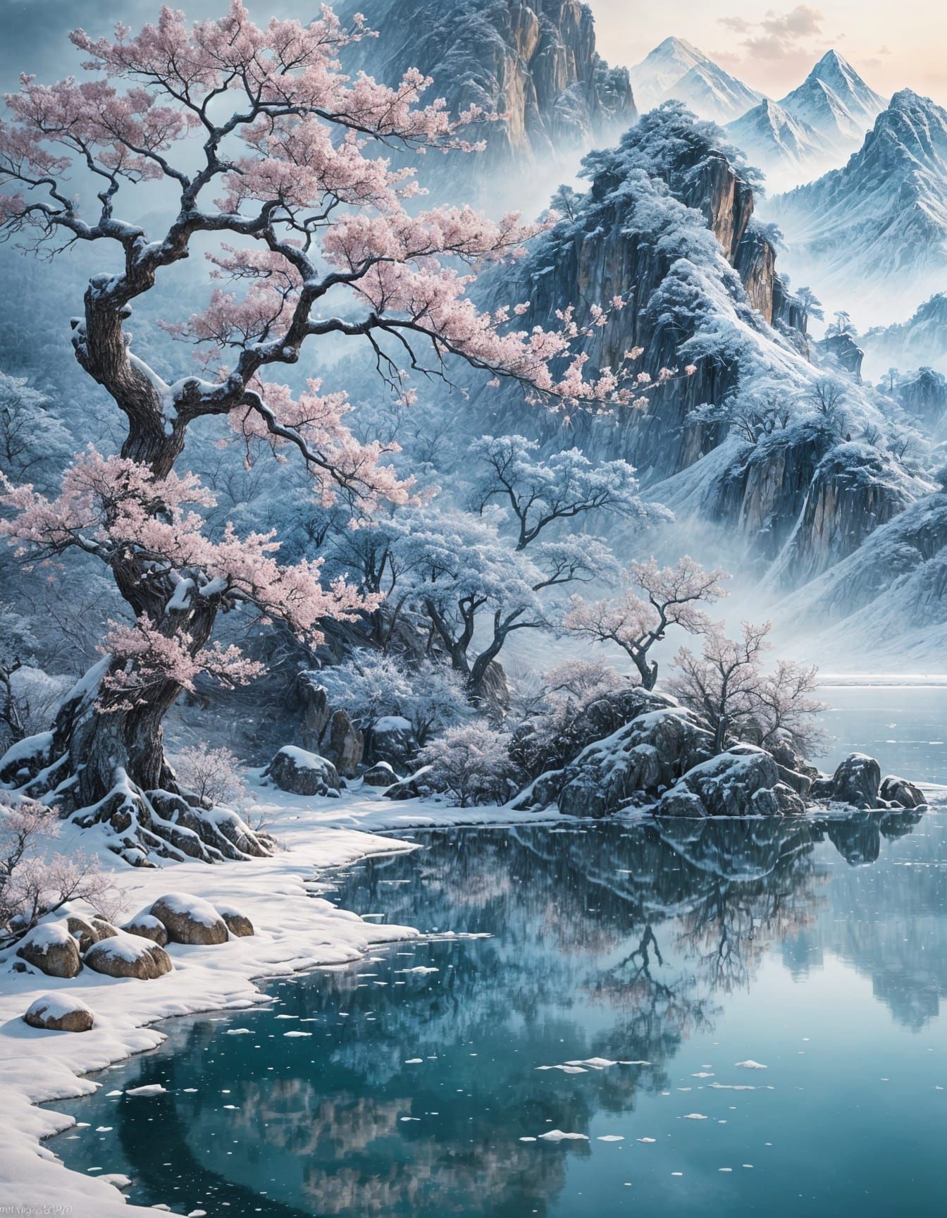 Zen Garden: Surreal Japanese Mountain Landscape