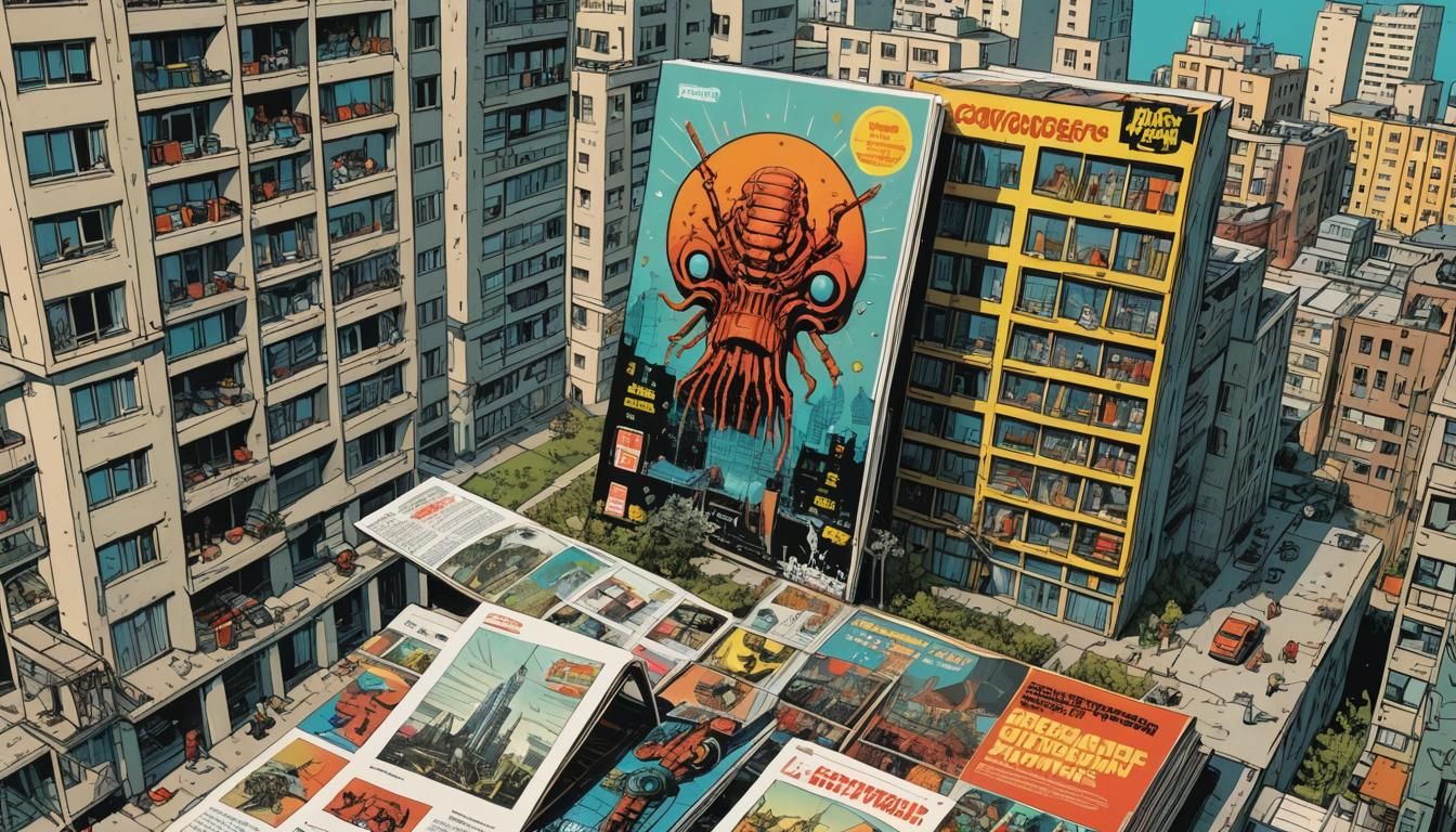 Dystopian Chernobyl Landscape in Comic Book Style