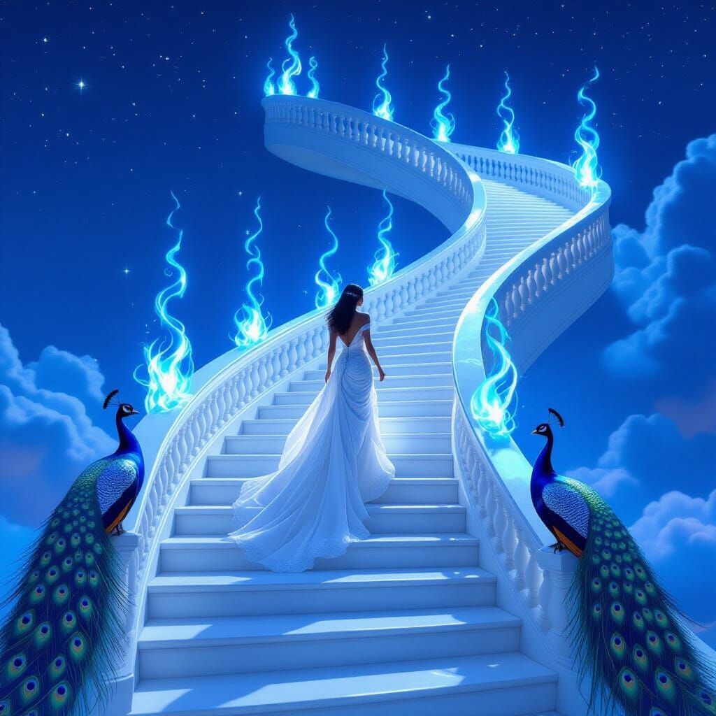 Ethereal Staircase to the Night Sky