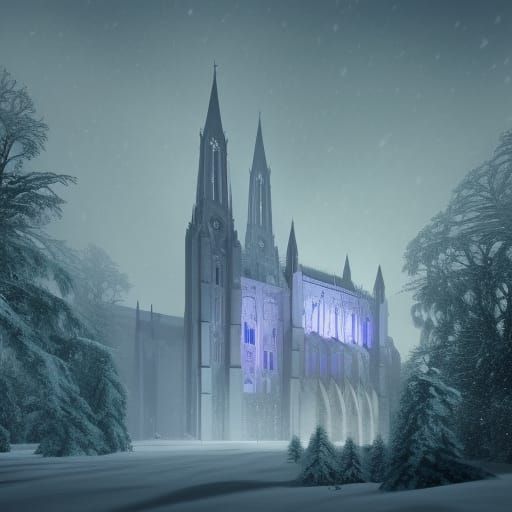 Washington National Cathedral, Deep Snow, blizzard