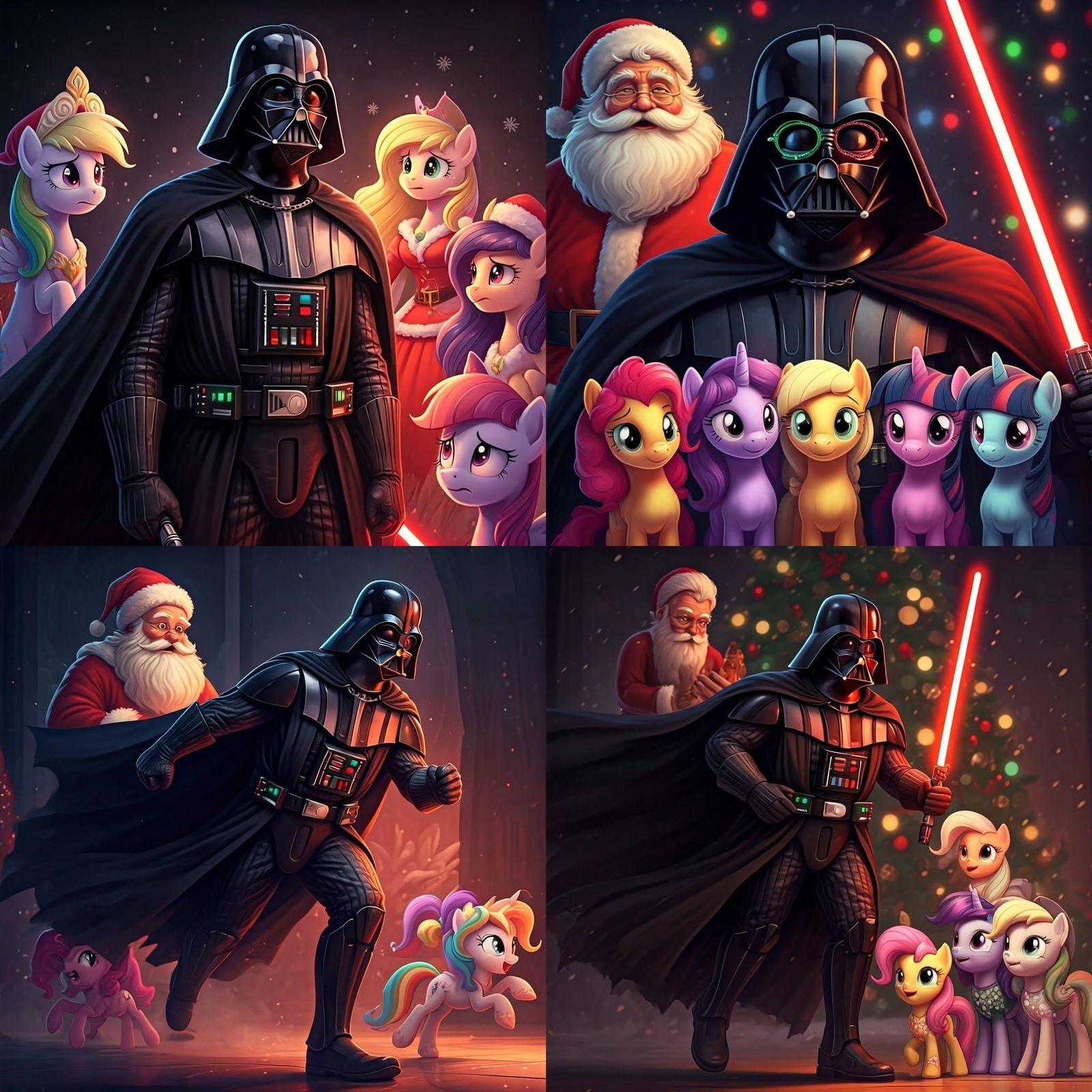 Darth Vader in Christmas Day Chaos Wearing MLP Glasses