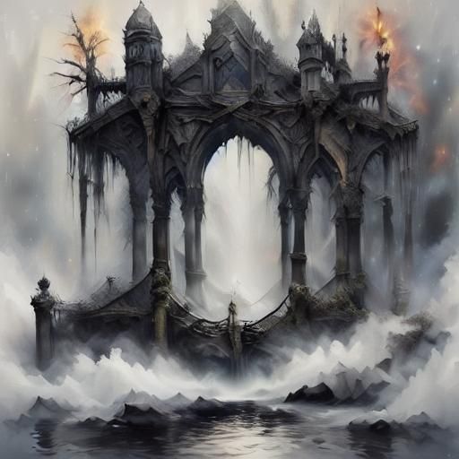 High Contrast Alien Invasion in Black and White