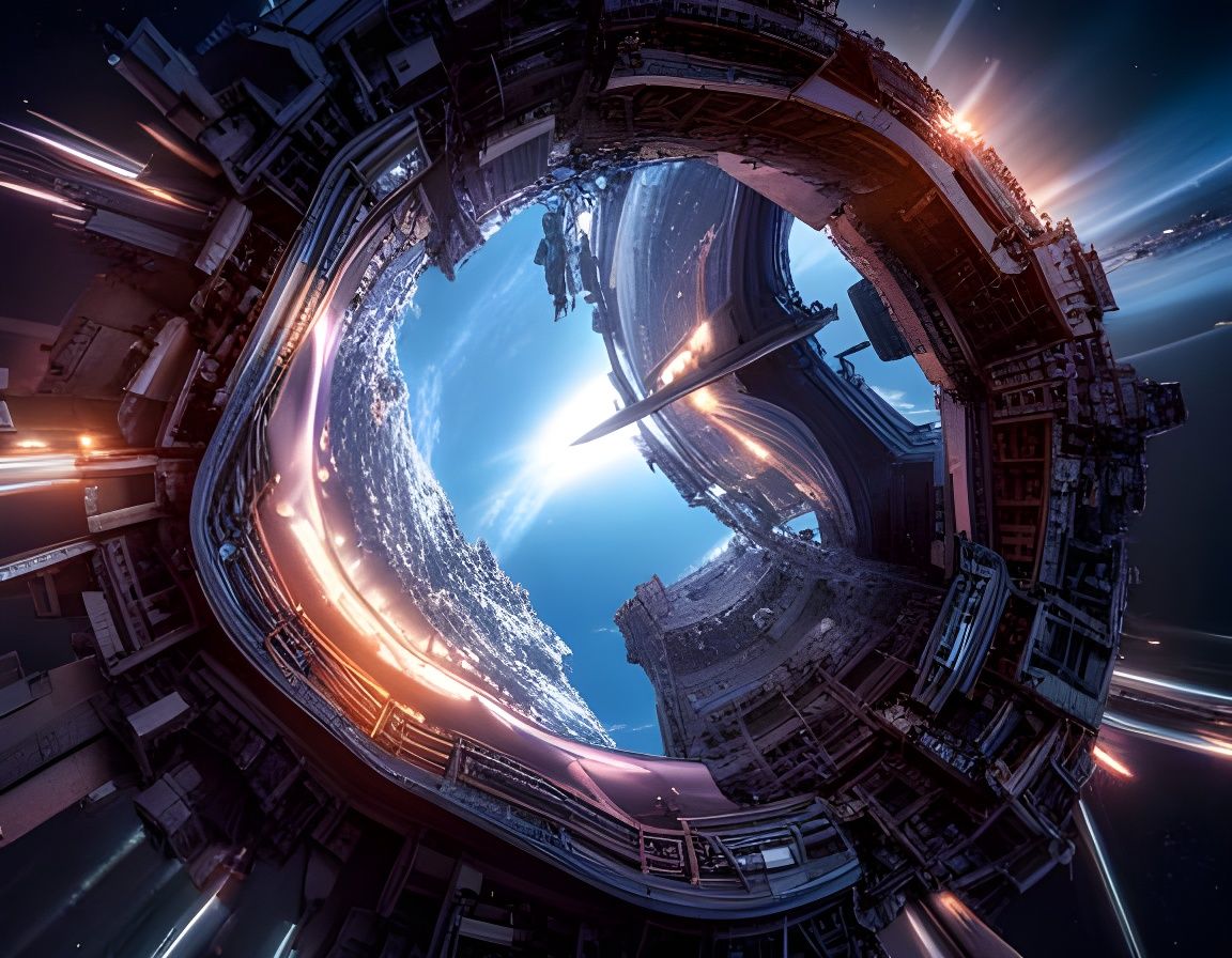 Galactic Collision in Hyperrealistic Style