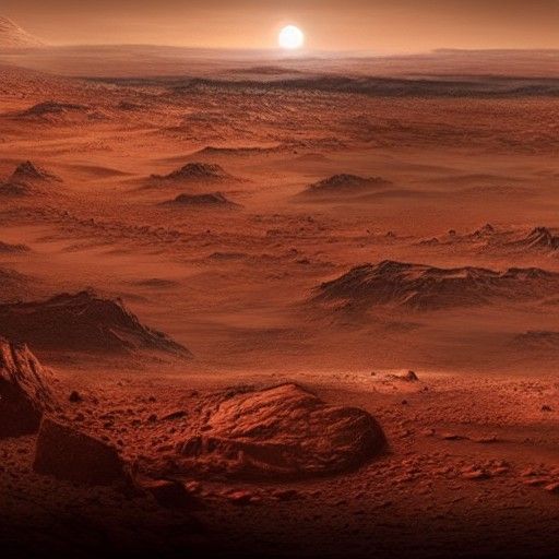Dramatic Mars Landscape Digital Matte Painting