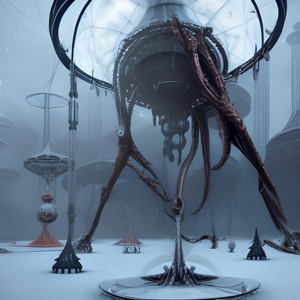 Eldritch Alien Carousel in Winter Wonderland