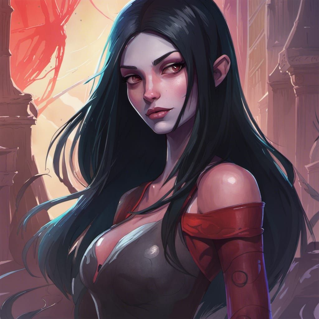 Marceline the Vampire Queen Portrait, Detailed Art