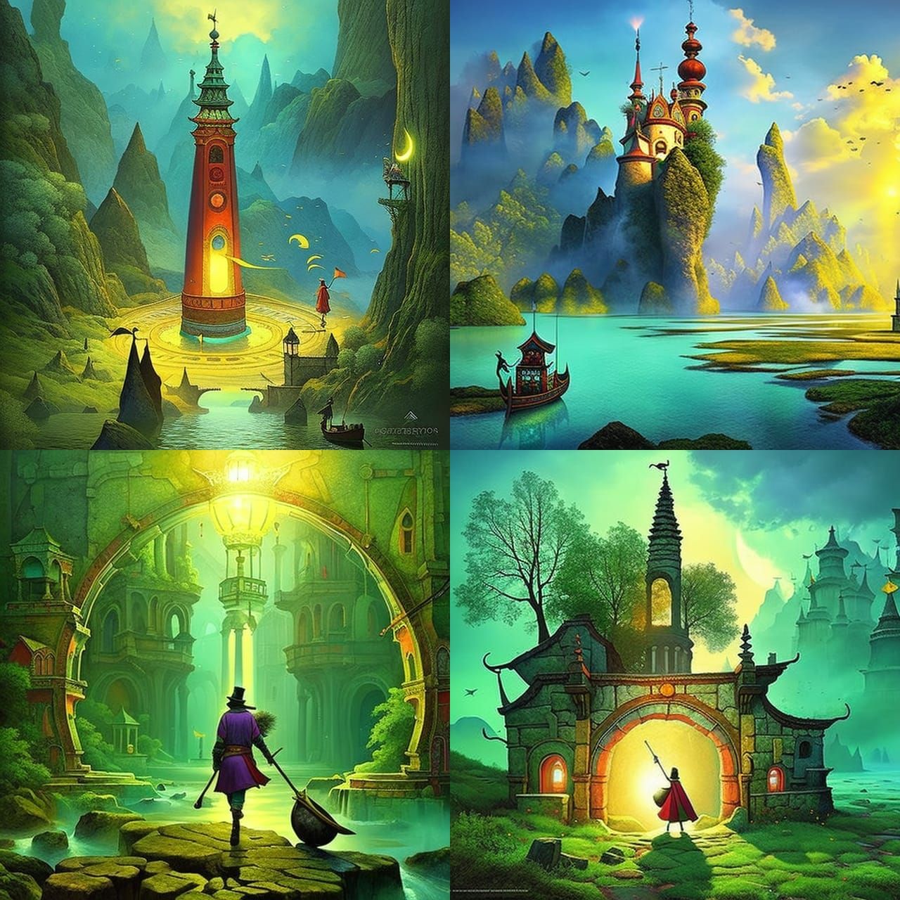 Steampunk Time Traveler Enters Clock Gate