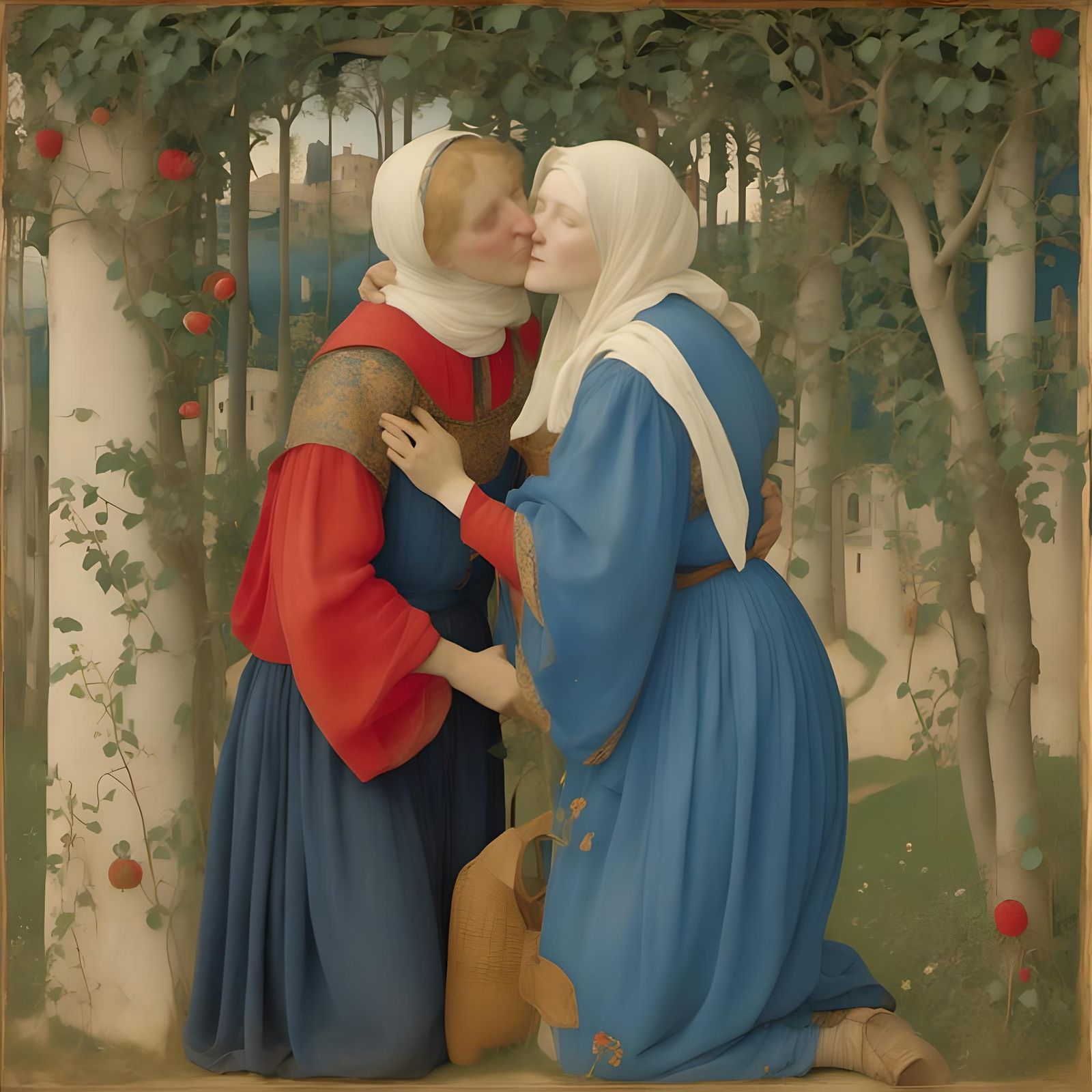 Affectionate Embrace: Older Woman's Loving Gesture