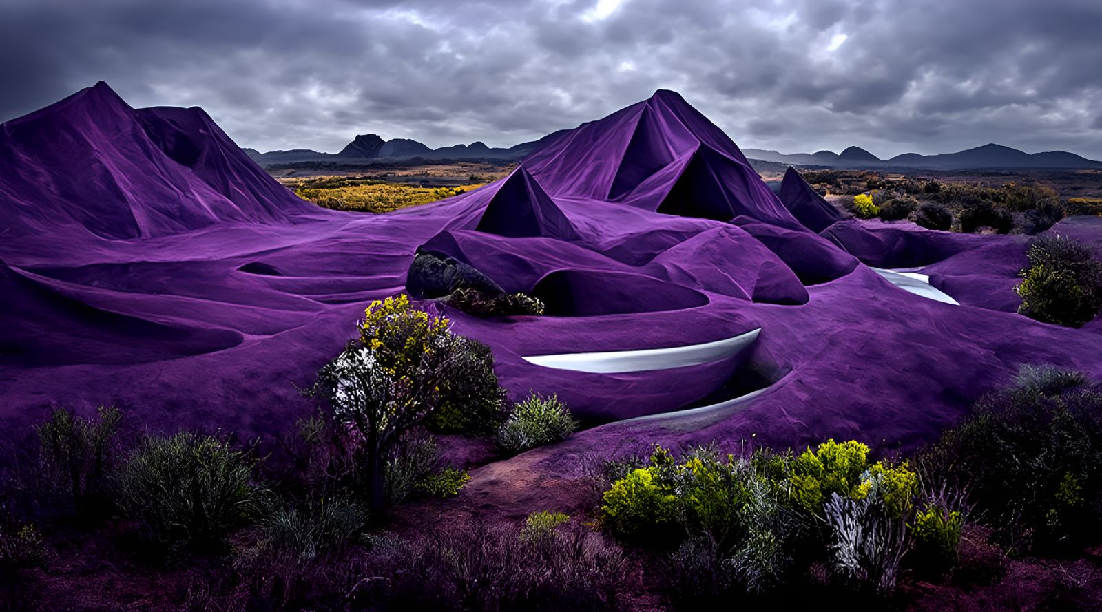 Purple Vanitas Landscape in Classical Style