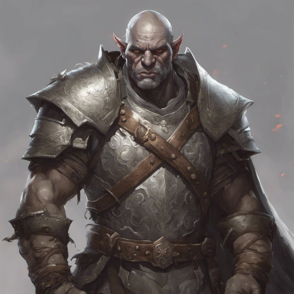Noble Orc Cleric Portrait in Hyperdetailed Fantasy Style