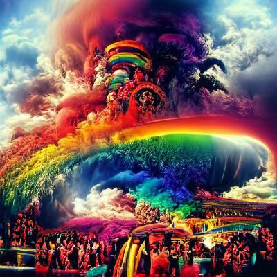 Vibrant Psychedelic Rainbow of Infinite Color