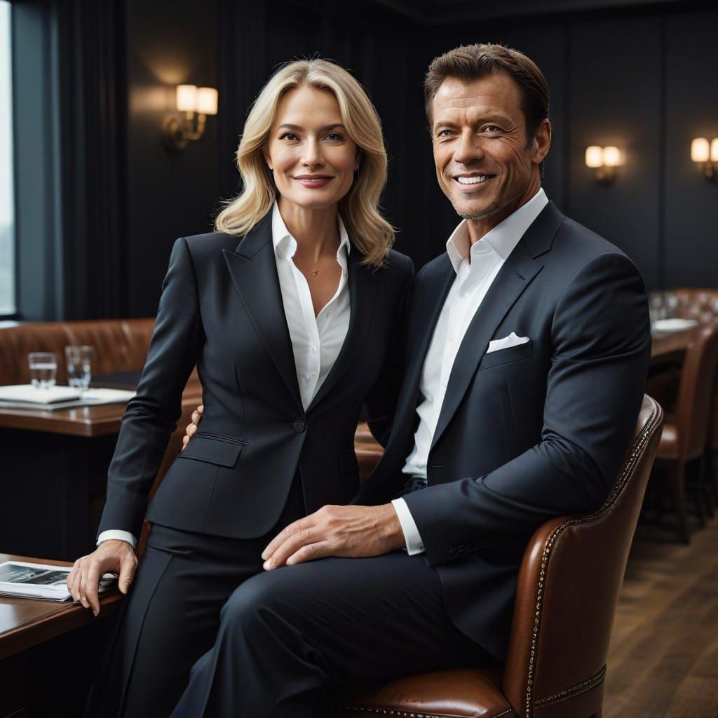 Confident Businesswoman Inspires Tony Robbins in Modern Conf...