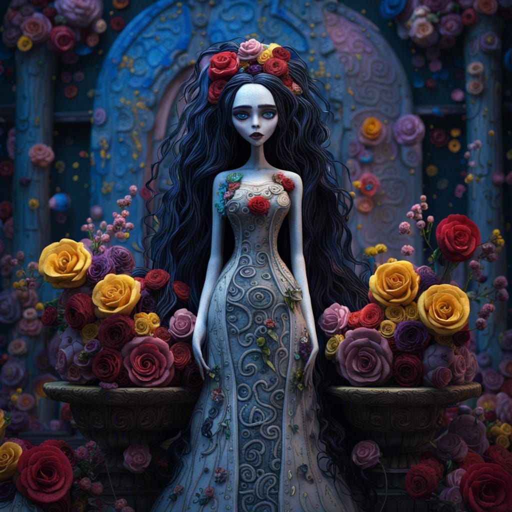 Gothic Wedding Cake in Corpse Bride Style