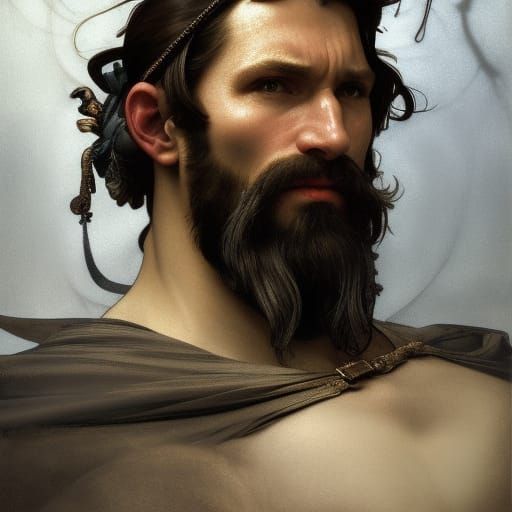 Medieval Knight Portrait in Baroque Painting Style