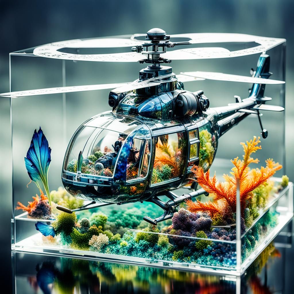 Crystal Helicopter Microcosm: A Digital Masterpiece