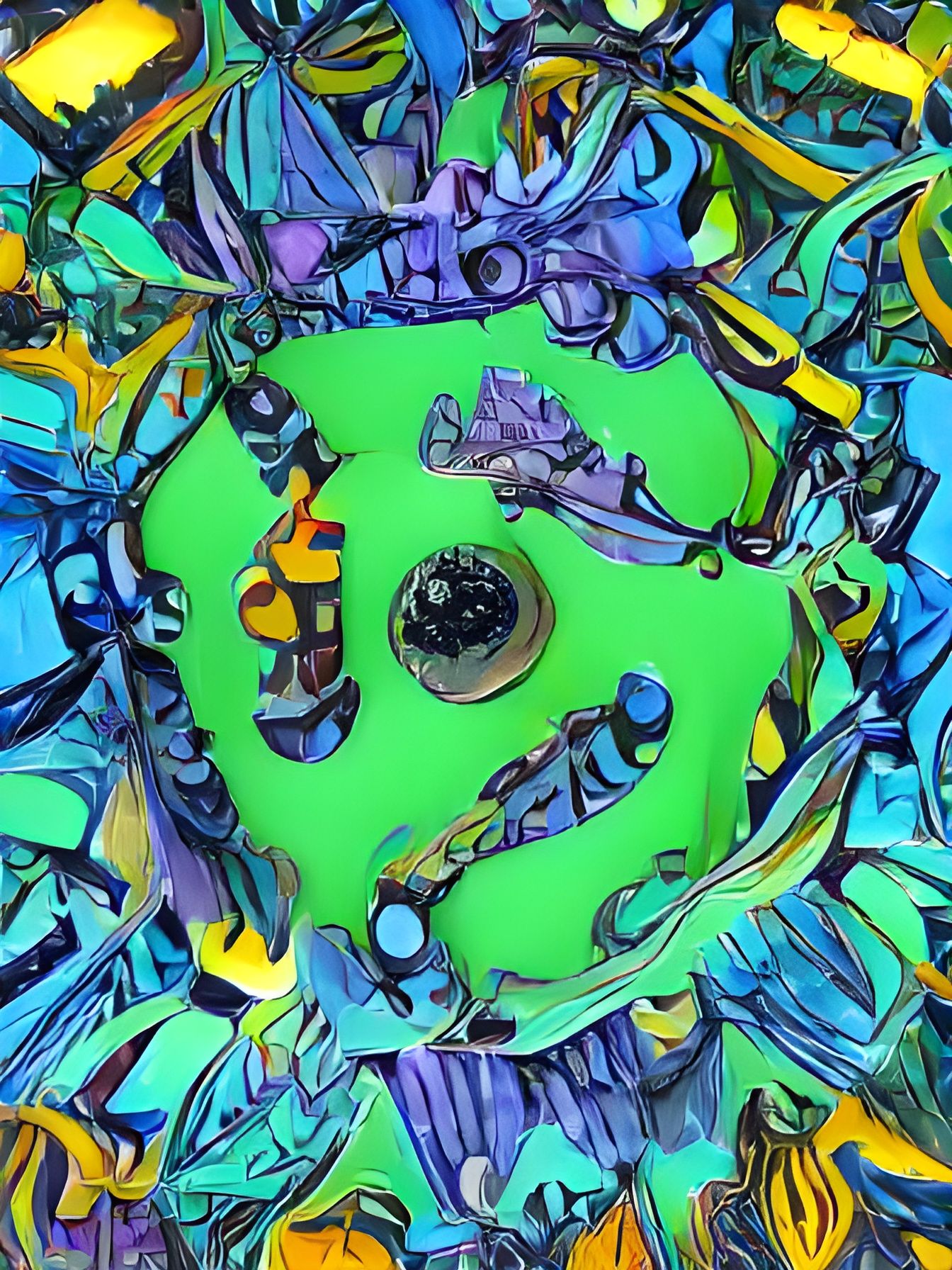 Futuristic Sci-Fi Mayan Robot in Steampunk Style