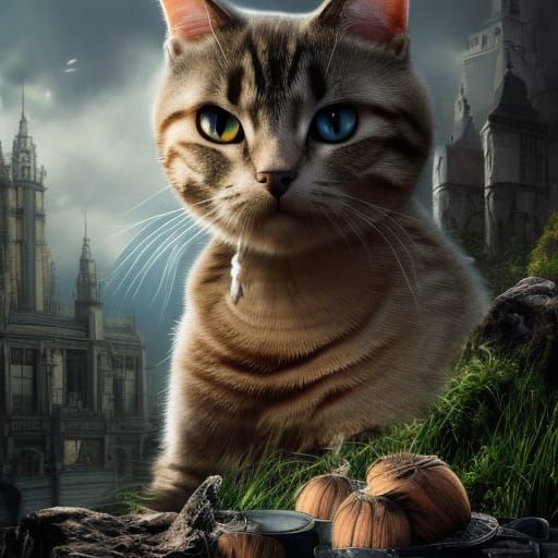 Epic Giant Cat in Digital Matte Painting