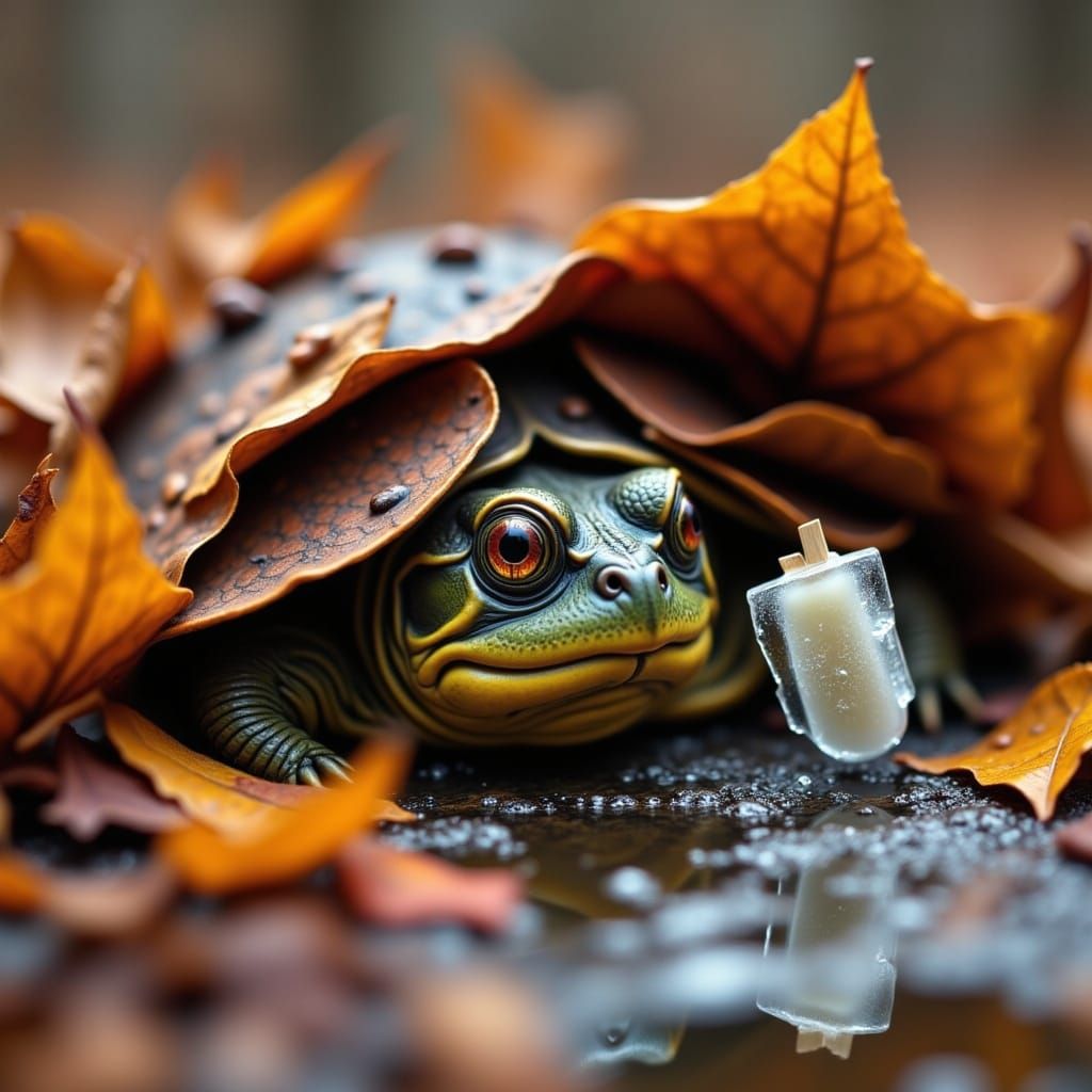 Autumn Turtle and Hedgehog with Frozen Treat