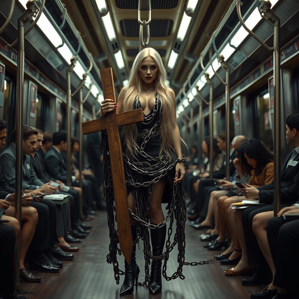 Vampiress in Subway Chaos