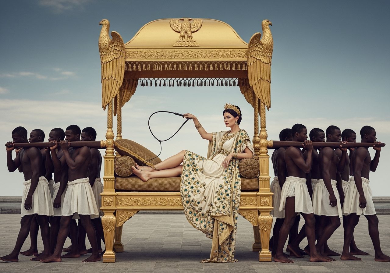 Regal Roman Empress Directing Servants