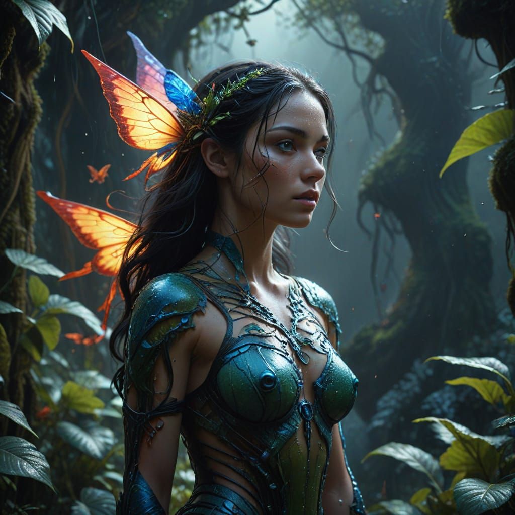 Epic Nymph in a Majestic Digital Landscape