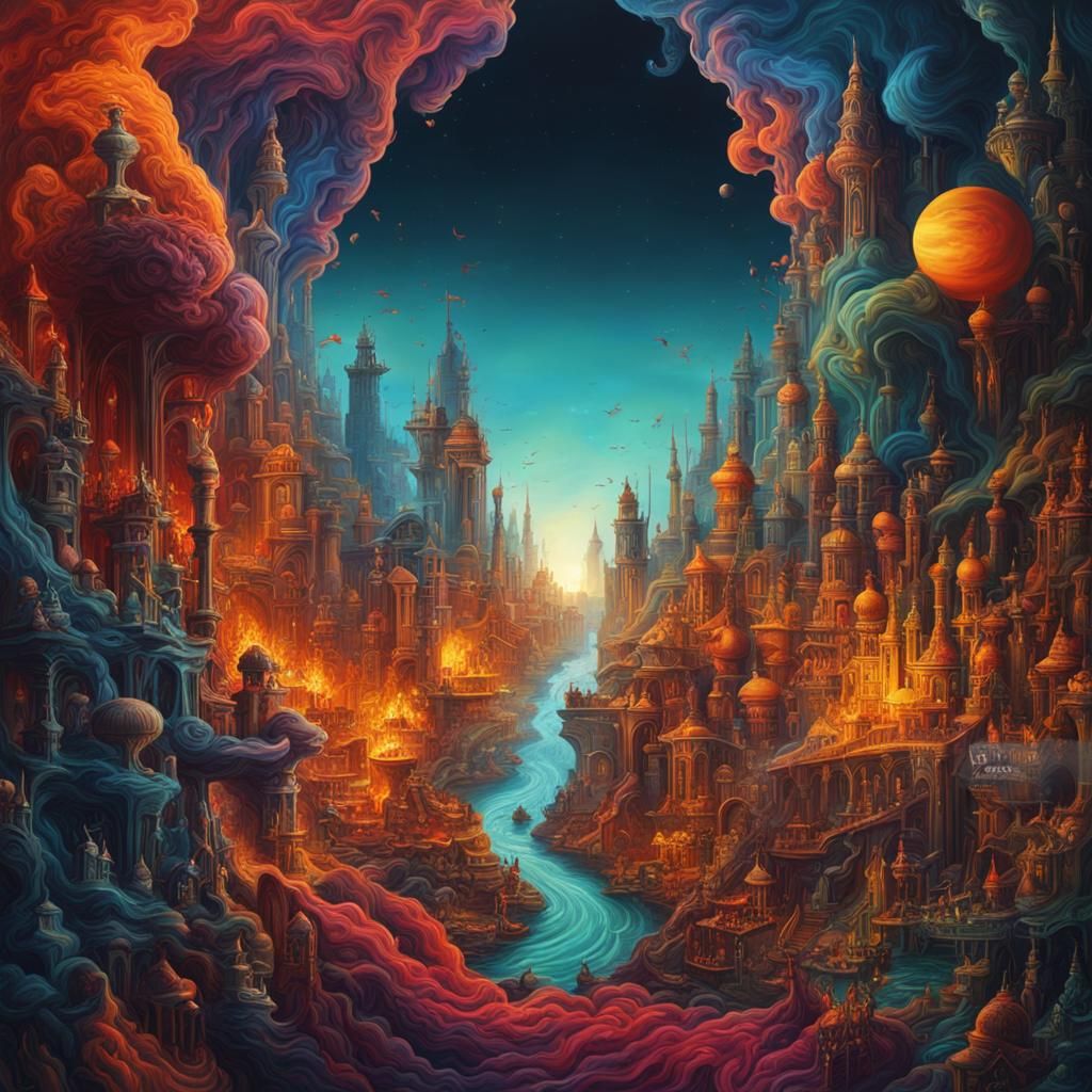 Surreal Internet Art Creation in Matte Painting Style