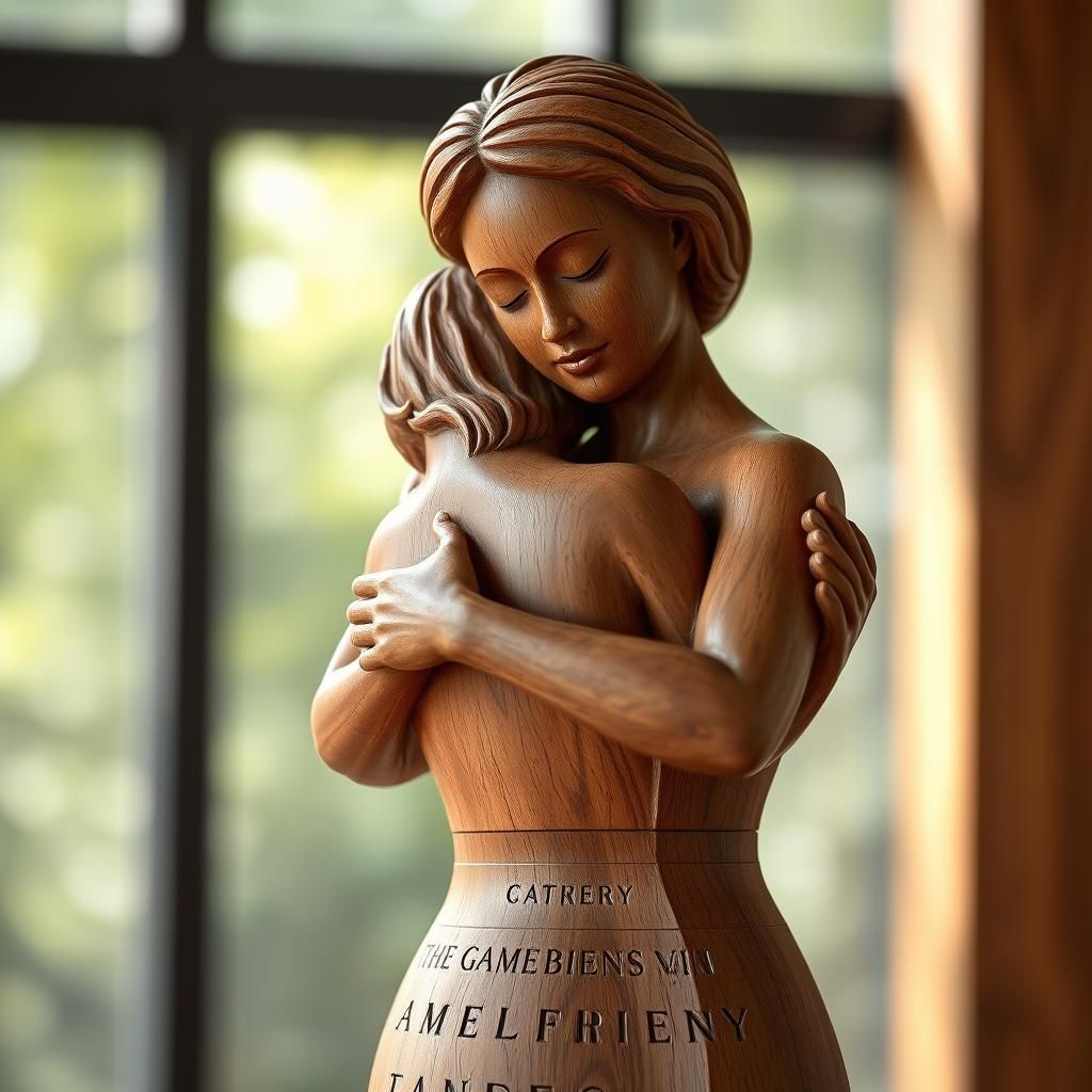 Wood Carving Sculpture in Natural Lighting