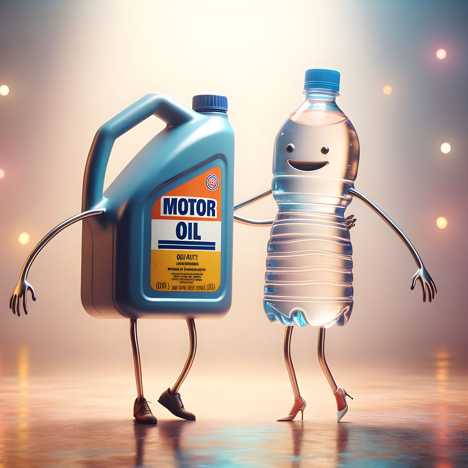 Motor Oil and Water Dance Romantically in Pastel Dreamscape