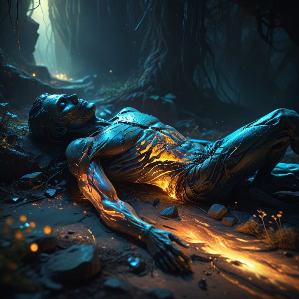 Soul's Peaceful Departure in Bioluminescent Light