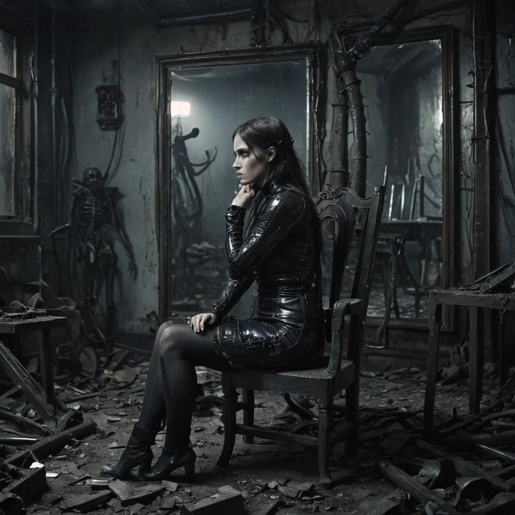 Abandoned Reflections: Haunting Surrealism in Desaturated To...