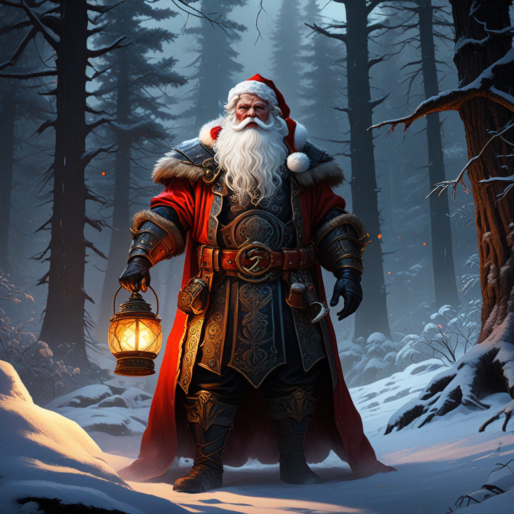Evil Santa Claus in Cinematic Fantasy Art Style