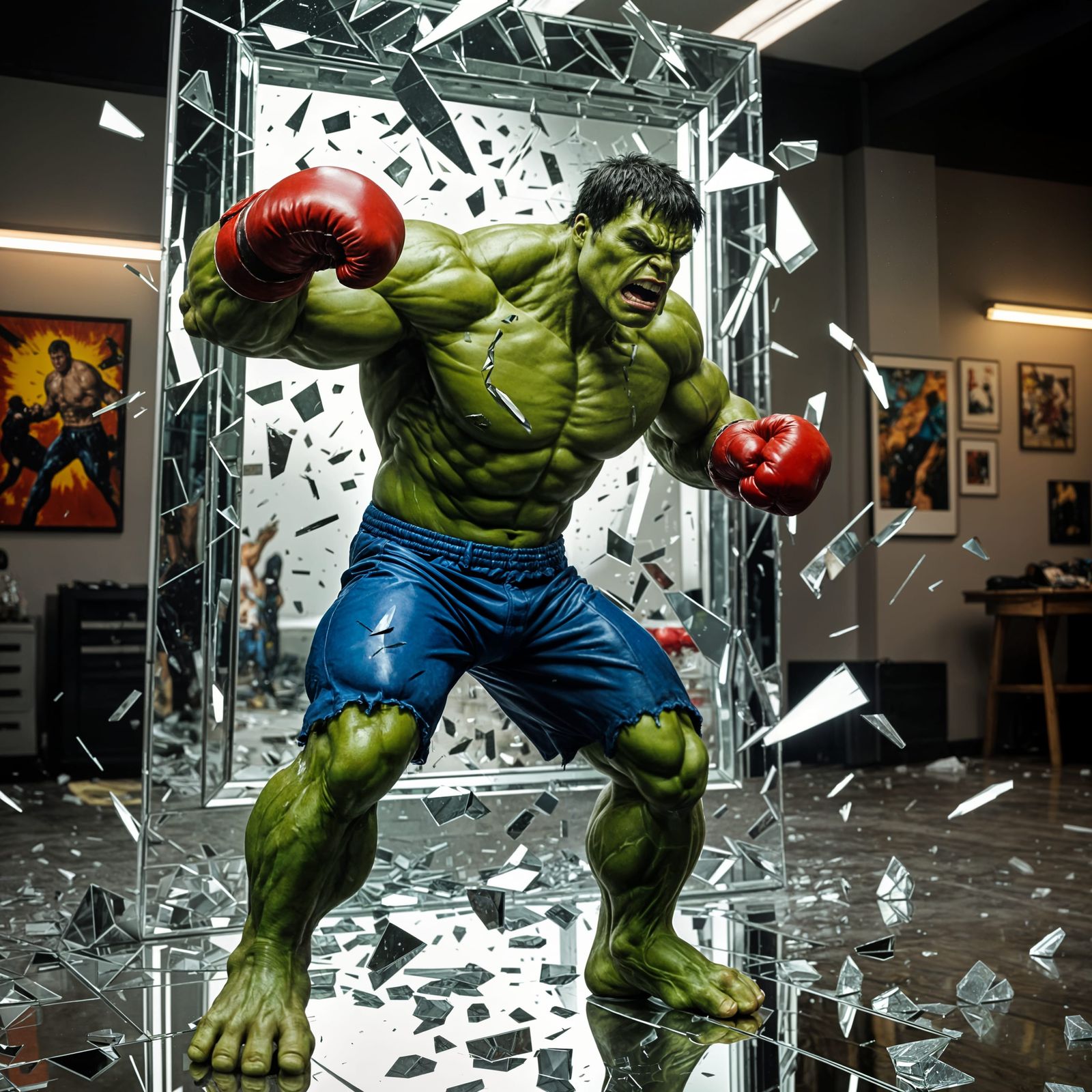 Hulk's Rage: Shattered Mirror in Comic Book Art