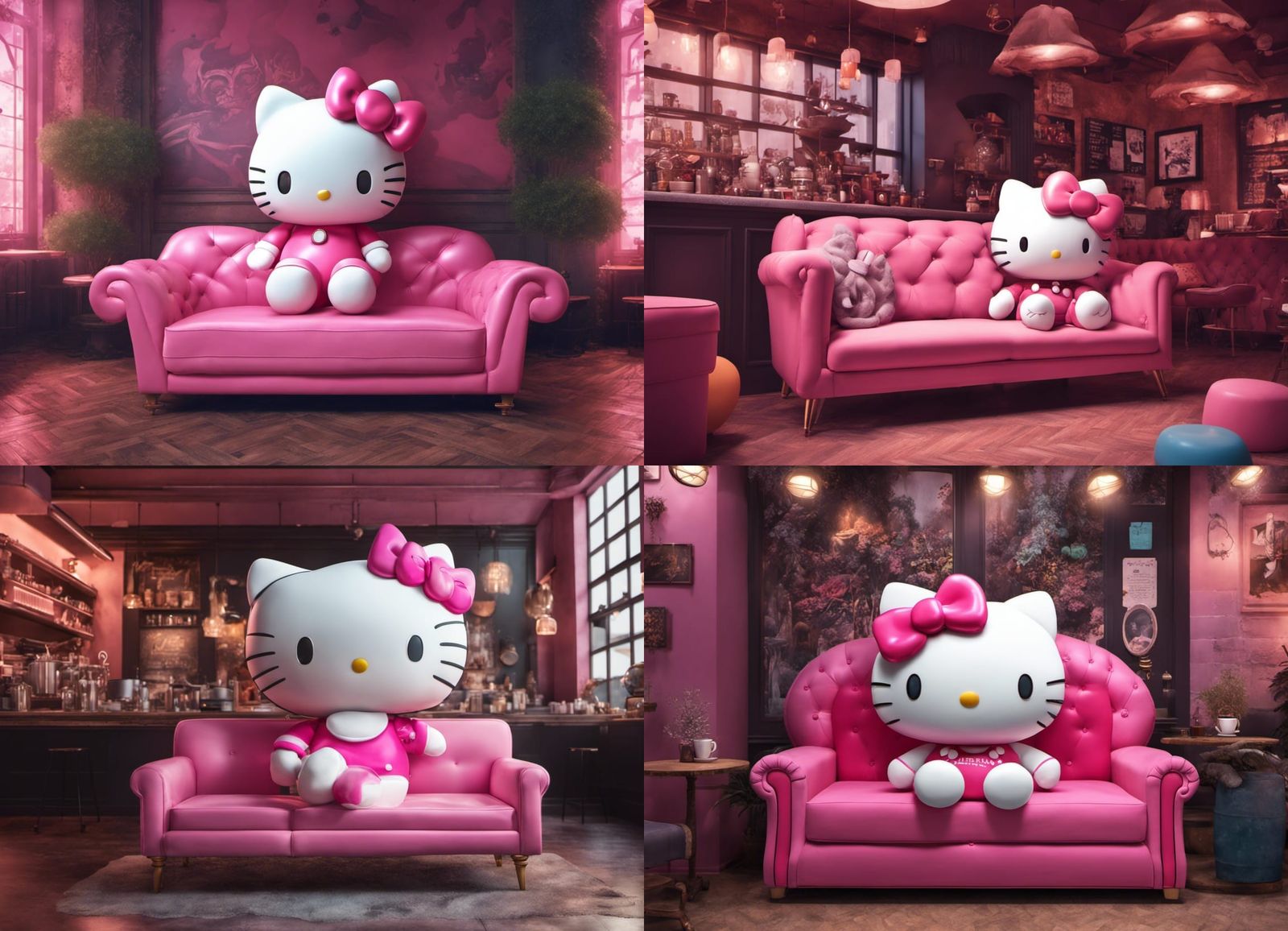 Hello Kitty Plush in New York Coffee Bar