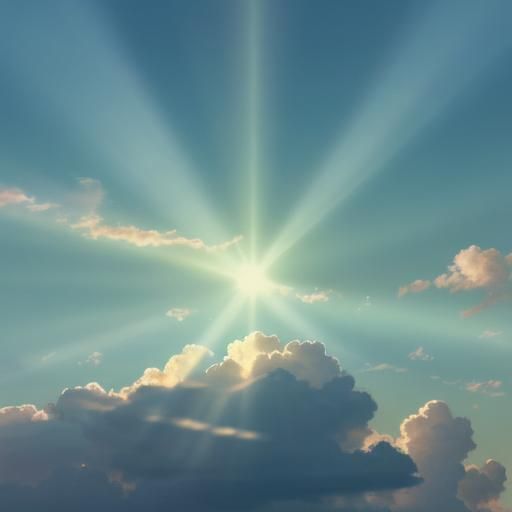 Green Sky with Navy Clouds and Sunshine