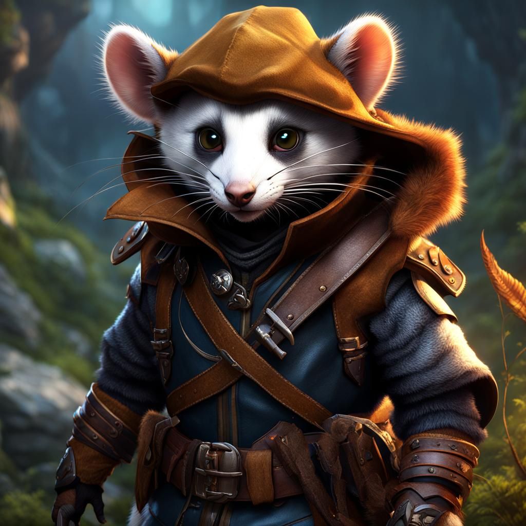 Opossum Rogue: Detailed Matte Painting for D&D